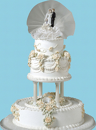 白色婚礼蛋糕免抠png透明图层素材