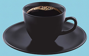 黑色咖啡杯免抠png透明图层素材