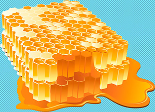 手绘漂亮的蜂蜜免抠png透明图层素材