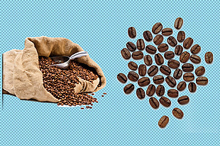 袋装咖啡豆免抠png透明图层素材