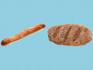 两种面包免抠png透明图层素材