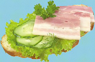 生菜火腿肠三明治免抠png透明图层素材
