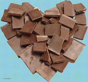 巧克力心形拼图免抠png透明图层素材