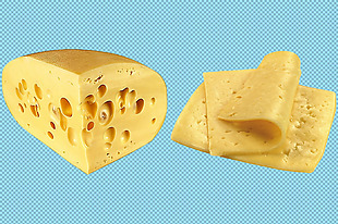 两块奶酪免抠png透明图层素材