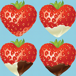 草莓心形巧克力免抠png透明图层素材