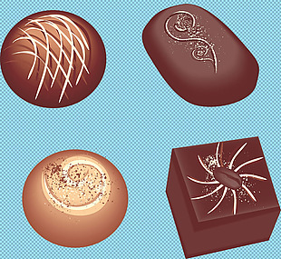 四块巧克力免抠png透明图层素材