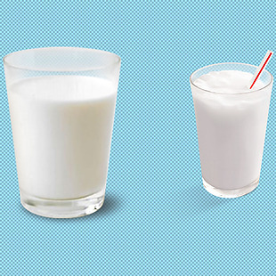 两杯牛奶免抠png透明图层素材