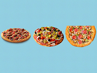 三个披萨免抠png透明图层素材