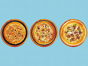 三个披萨免抠png透明图层素材