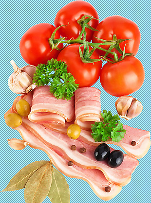 猪肉西红柿免抠png透明图层素材