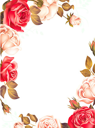 浪漫清新花朵边框背景