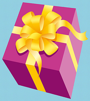 紫色手绘礼品盒免抠png透明图层素材