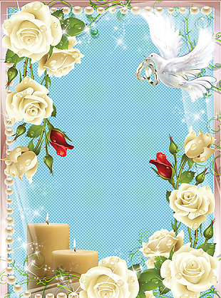 婚礼素材白玫瑰免抠png透明图层素材