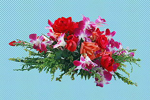 婚礼素材红色鲜花免抠png透明图层素材