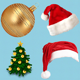 圣诞帽子圣诞树免抠png透明图层素材