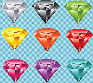 彩色钻石图标免抠png透明图层素材