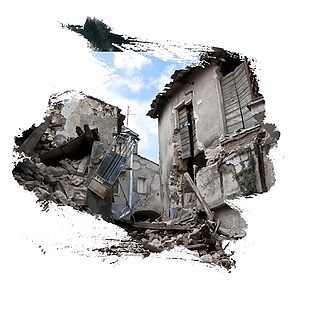 手绘地震家园破坏元素