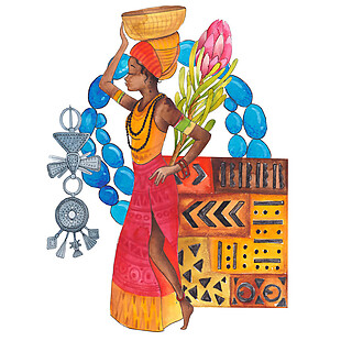 非洲女人图案PNG元素