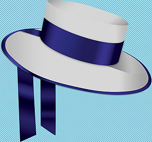 蓝色女性遮阳帽子免抠png透明图层素材