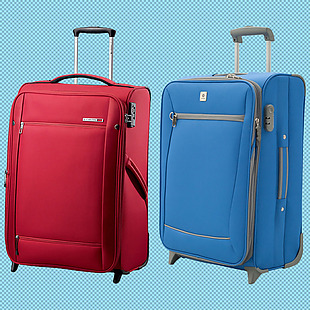红色蓝色行李箱免抠png透明图层素材