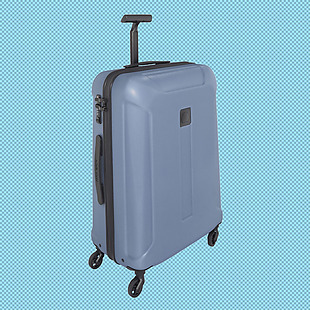 蓝色塑料行李箱免抠png透明图层素材