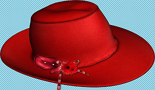红色女士礼帽免抠png透明图层素材