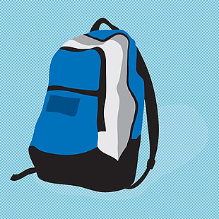 蓝色旅行背包免抠png透明图层素材
