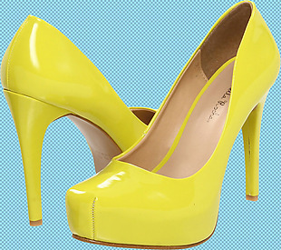 黄色漂亮女鞋免抠png透明图层素材