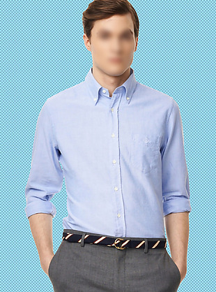 浅蓝色正式衬衫免抠png透明图层素材