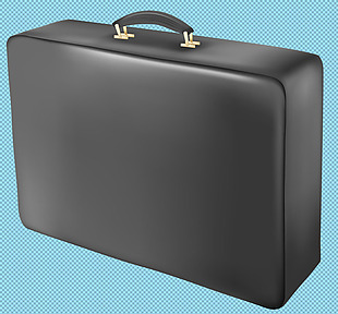黑色真皮手提箱免抠png透明图层素材