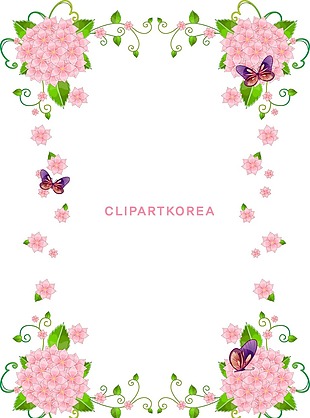 浪漫花卉装饰边框素材设计