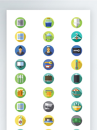 彩色工作医疗医院生活图标矢量AI素材icon