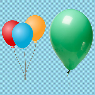 绿色彩色气球免抠png透明图层素材