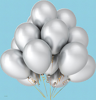 3d灰色气球免抠png透明图层素材