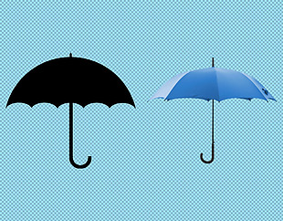 两把不同颜色的伞免抠png透明图层素材