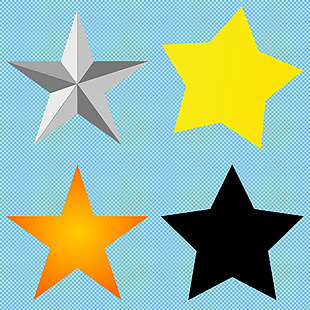 四个五角星免抠png透明图层素材