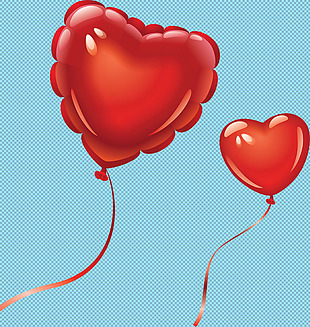 创意红心气球免抠png透明图层素材