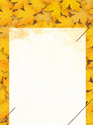 黄色树叶海报H5背景素材