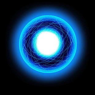蓝色炫光螺旋丸元素