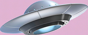 金属材质的UFO免抠png透明图层素材