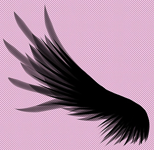 漂亮黑色翅膀免抠png透明图层素材