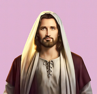 手绘耶稣像免抠png透明图层素材