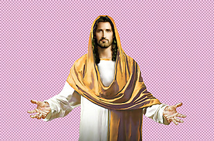 写实风格耶稣像免抠png透明图层素材