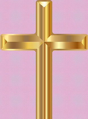 金色闪亮十字架免抠png透明图层素材