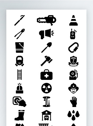 黑色拟物工具器械图标矢量AI素材icon