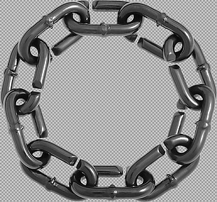 圆形铁链条免抠png透明图层素材