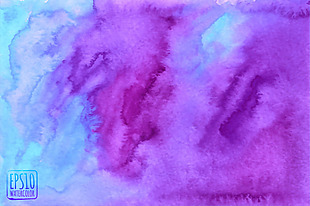 蓝紫色水彩晕染渐变背景矢量素材图片