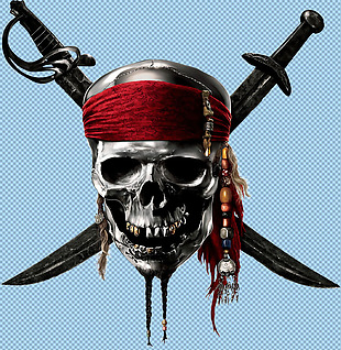 海盗骷髅刀免抠png透明图层素材