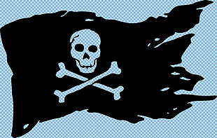 黑色海盗旗子免抠png透明图层素材