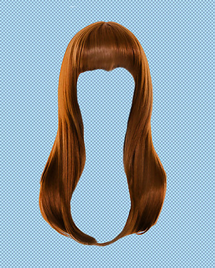 棕色假发头套免抠png透明图层素材